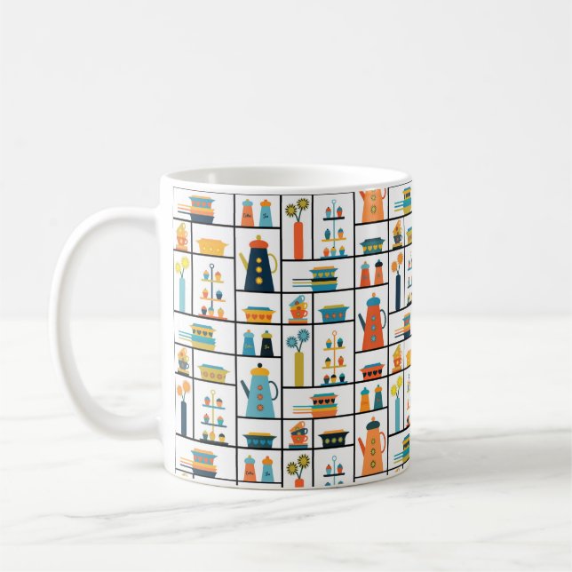 Mug Mi-siècle Moderne Rétro Élégants Tablettes De Cuis (Gauche)