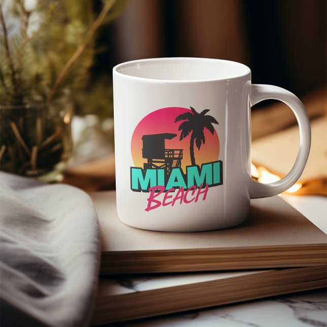 Mug Miami Beach Travel Vintage (retro miami coffee mug)