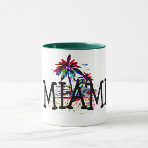 Mug miami été plage plaisir palmier voyage café muette