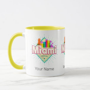 Mug Miami Floride États-Unis Retro Skyline Vintage