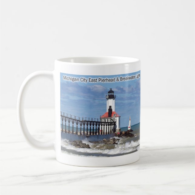 Mug Michigan City East Pierhead & Breakwater Lights mu (Gauche)