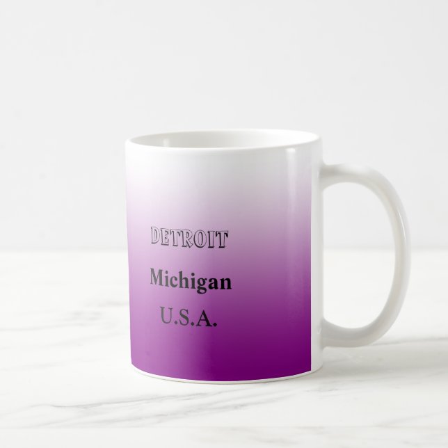 Mug - Michigan State Map avec la ville (Droite)