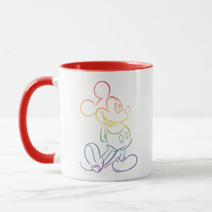 Mug Mickey Classique Contour Arc-en-Ciel
