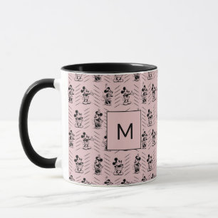 Mug Mickey & Minnie   Motif de broderie - Monogramme