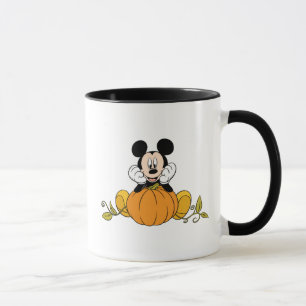 Mug Mickey Mouse assis sur une citrouille