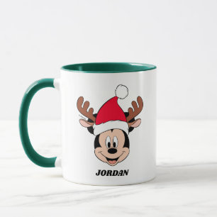 Mug Mickey Mouse   Reindeer Ears & Santa Hat