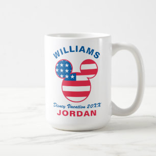 Mug Mickey Rouge Blanc & Bleu   Vacances en famille