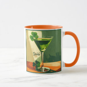 Mug Mid Century Modern Martini Shamrock Sláinte!