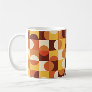 Mug Mid Century Moderne demi cercles jaune et orange