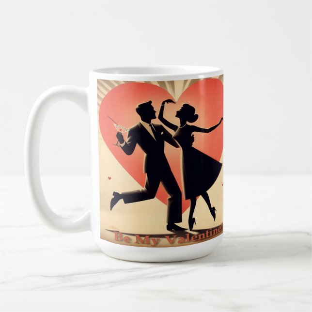 Mug Mid Century Valentine Dancing Couple avec Martini (Gauche)