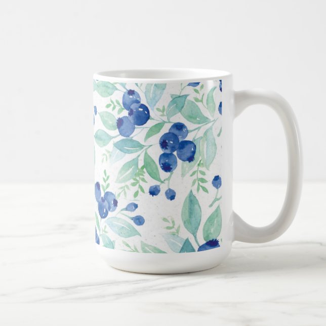 Mug Midsummer Rustic Blueberry Berry Motif d'été (Droite)