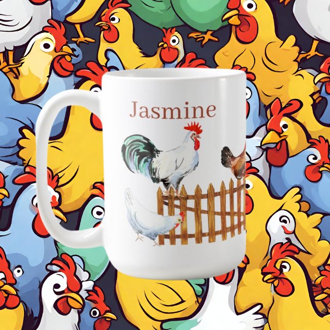 Mug mignon amateur de poulet ajouter le nom (Créateur téléchargé)