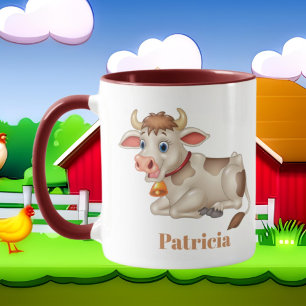 Mug mignon amateur de vache ajouter le nom