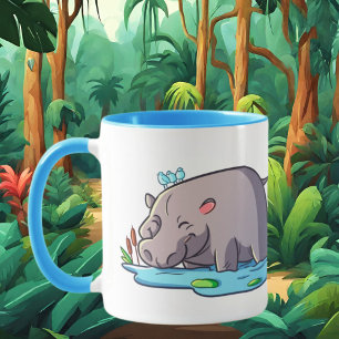 Mug mignon amateur d'hippo ajouter du texte