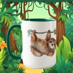 Mug mignon amoureux des paresseux ajouter du texte