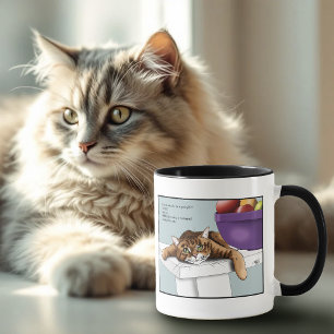 Mug Mignon Chat Tigre Orange Drôle en Attente