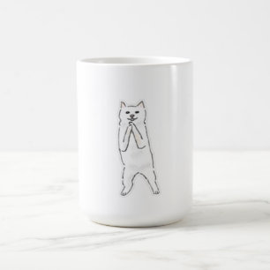 Mug Mignon chien debout priant suppliant ligne artisti