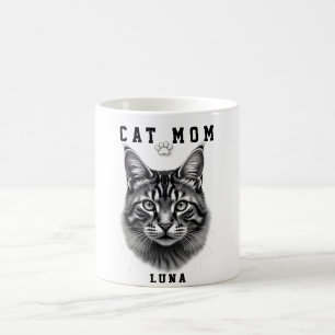 Mug Mignon Design Simple Maman de Chat Personnalisé Am
