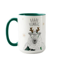 Mignon et drôle de mouton renne 'Baaah Humbug' Pun