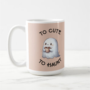 Mug Mignon fantôme Kawaii tenant un café Aquarelle