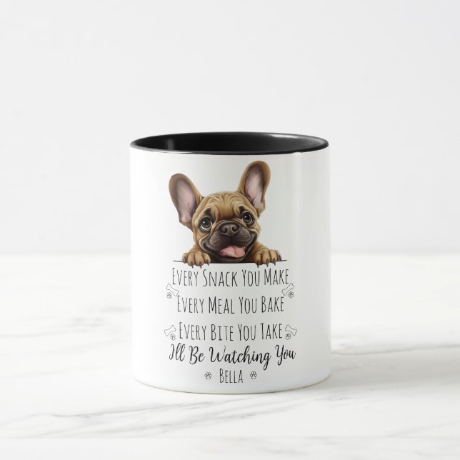 Mug Mignon Français Bulldog Funny Custom (Centre)