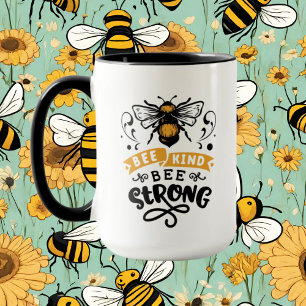 Mug mignon inspirant amoureux des abeilles mot art