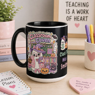 Mug Mignon Kawaii Fantôme Prof Halloween Épouvantable