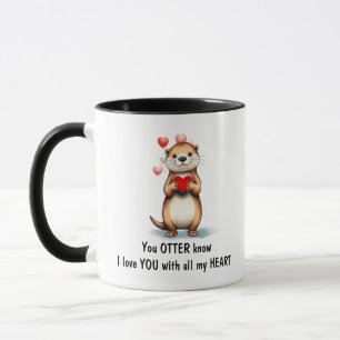 Mug Mignon Loutre je t'aime de tout mon Cœur 