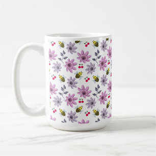 Mug Mignon motif floral d'abeille esthétique Cottageco