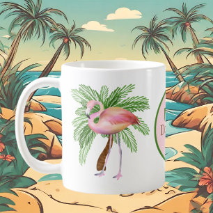 Mug mignon plage rose flamingo ajouter nom