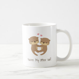 Mug Mignon Tu Es Mon Autre Moitié Loutre, Loutres En A