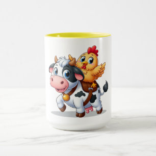 Mug mignon vache/poulet caricature