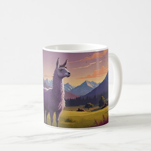 Mug mignon violet lama (Devant droit)