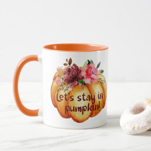 Mug Mignonne automne Orange Restons en Citrouille !
