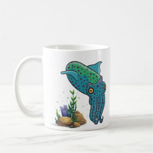 Mug Mignonne avec habitat marin corail et bulles Café