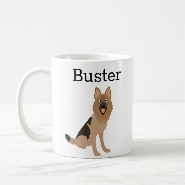 Mug Mignonne berger allemand cadeau personnalisé (Gauche)