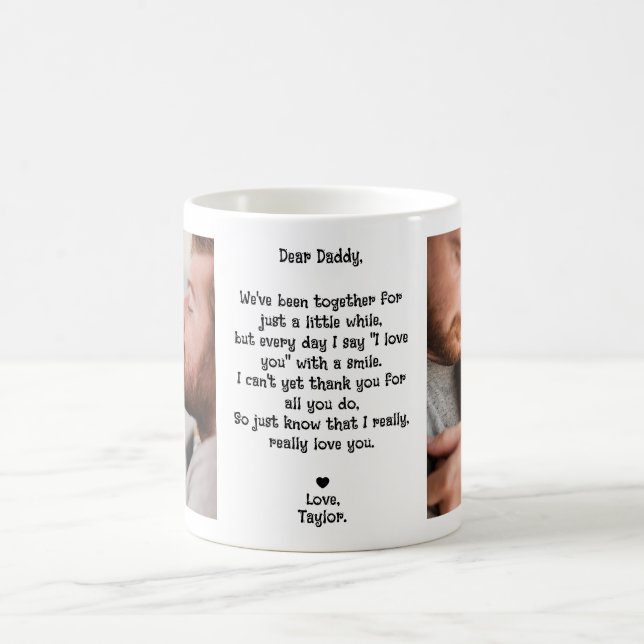 Mug Mignonne Cher Papa Poème 2-Photo (Centre)