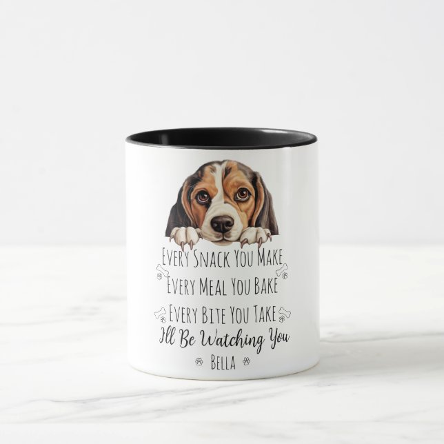 Mug Mignonne chien Beagle drôle Personnalisé (Centre)