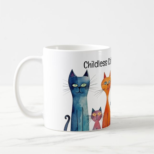 Mug Mignonne dame de chat sans enfant pour Kamala (Gauche)