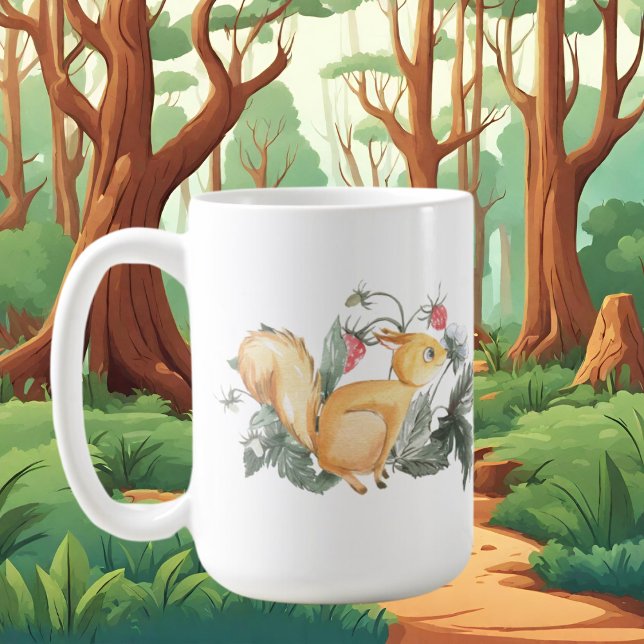 Mug mignonne dame d'écureuil fou ajouter monogramme (Créateur téléchargé)