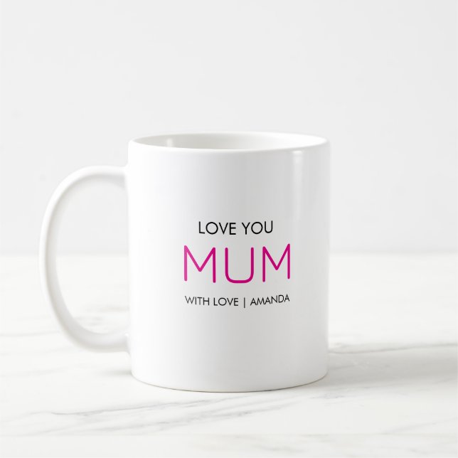 Mug Mignonne, élégante et géniale maman (Gauche)