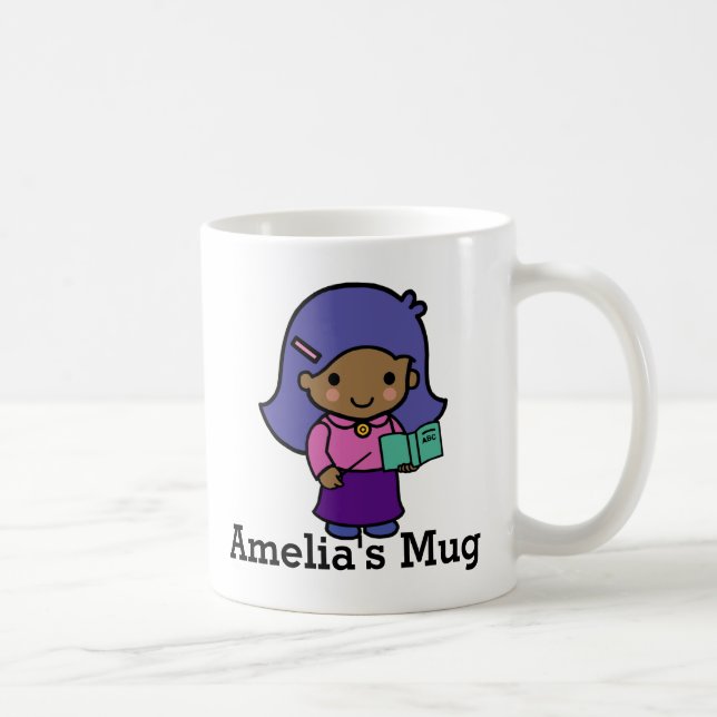 Mug Mignonne Enseignante fille avec livre d'orthograph (Droite)