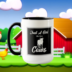 Mug Mignonne fille aime vaches ajouter monogramme
