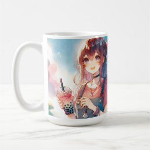 Mug Mignonne fille Anime tenant un Boba Tea