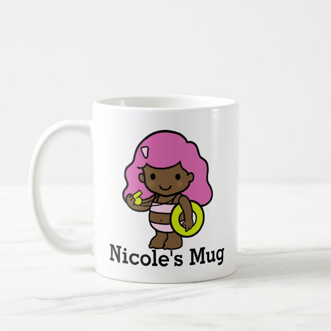 Mug Mignonne fille Garde-vie avec sauveteur (Gauche)