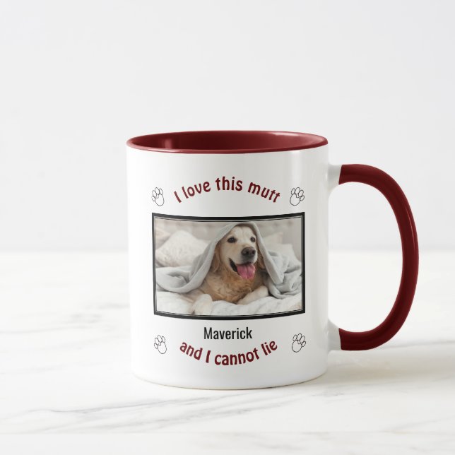 Mug Mignonne J'ADORE CE MUTT | Amoureux des chiens per (Droite)