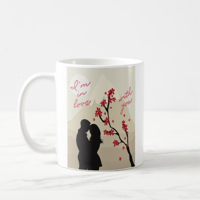 Mug Mignonne jeune couple romantique amoureux, histoir (Gauche)