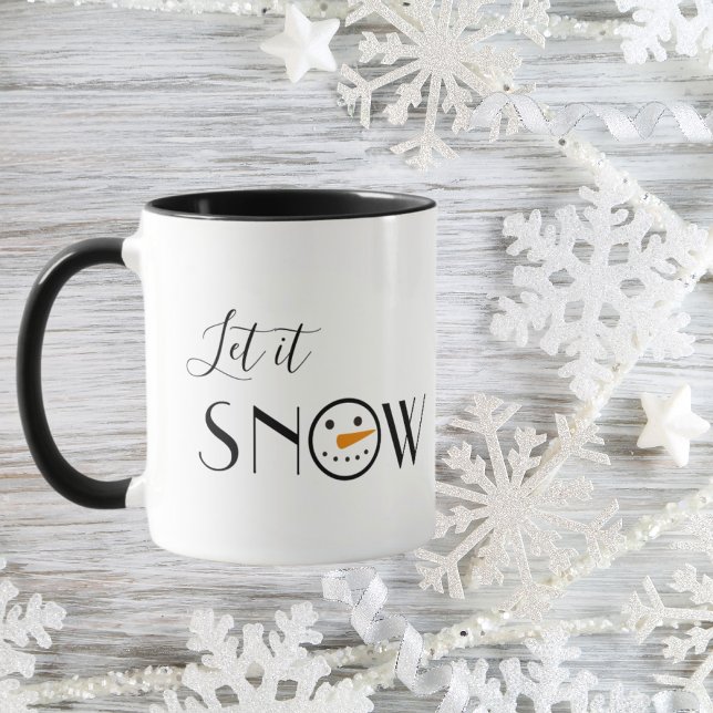 Mug Mignonne laissez-le neige Snowman Moderne (Créateur téléchargé)