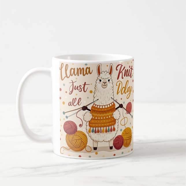 Mug Mignonne lama caricaturale portant un foulard tric (Gauche)