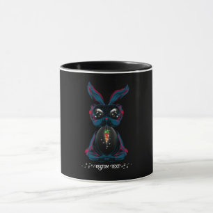 Mug Mignonne lapin aux yeux de lumière dans Yoga Pose
